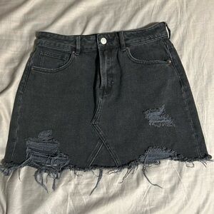 PacSun Distressed Black Denim Skirt Size 26